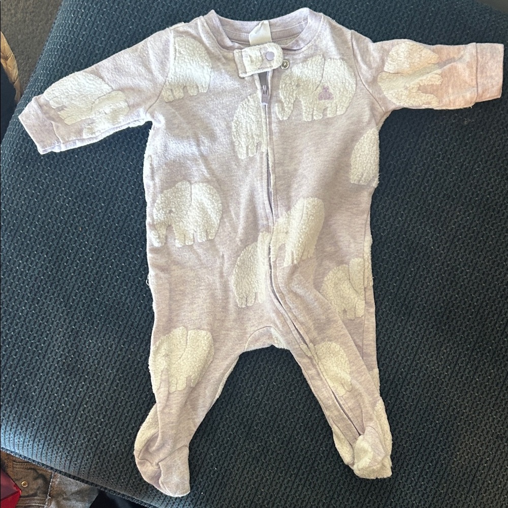 GAP Purple Elephant Print Kids Footie